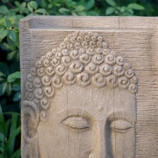 NAYSAYE Fountain Indoor Outdoor Figurine Water Feature High Sandstone Design for Garden Patio Lawn, Beige, 25"*13"*39.4" image {3}