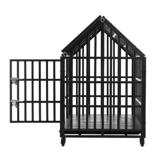 52" Heavy Duty Dog Crate Large Dog cage Strong Metal Dog Kennels and Crates for Large Dogs image {12}