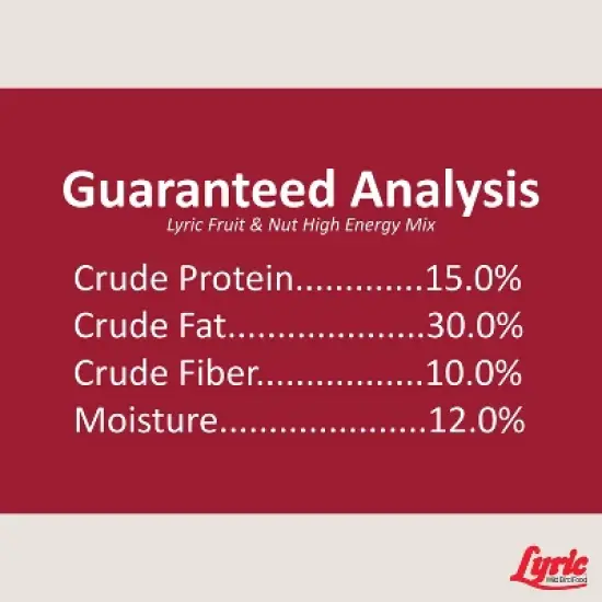 Lyric Fruit and Nut Wild Bird Seed - High Energy Wild Bird Food Mix - Attracts Woodpeckers, Chickadees & Other Songbirds -5 lb. Bag image {9}