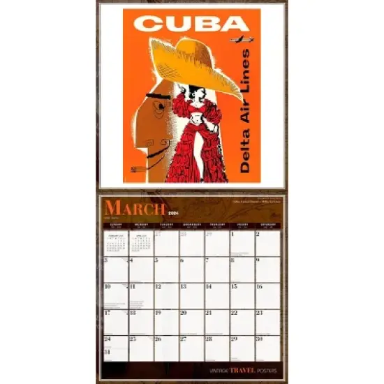 Browntrout 2024 Wall Calendar 12"x12" Vintage Travel Posters image {2}