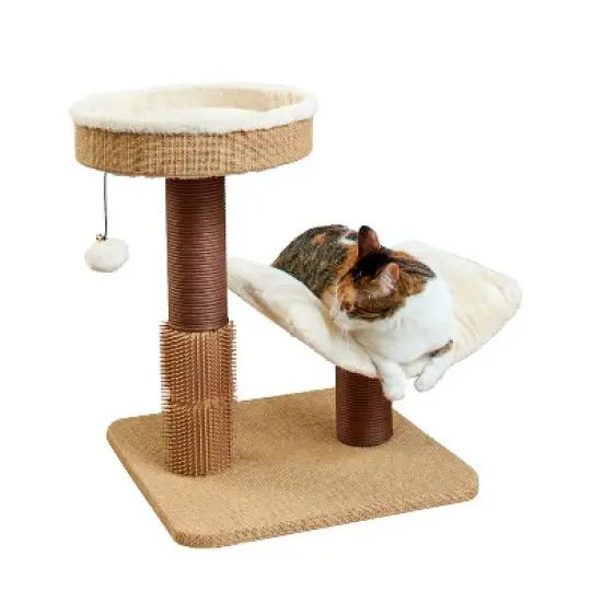 Two by Two Marquette - Beige Scratching Post Cat Furniture - 21.9 in. Tall image {16}
