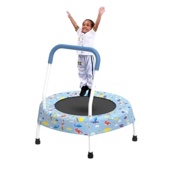 Jump Into Fun 36" Kids Trampoline with Handle, Indoor Mini Trampoline for Kids, Toddlers Small Rebounder Fitness Trampoline image {2}