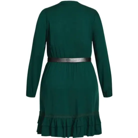 Women's Plus Size Precious Tie Dress - jade | CITY CHIC image {4}