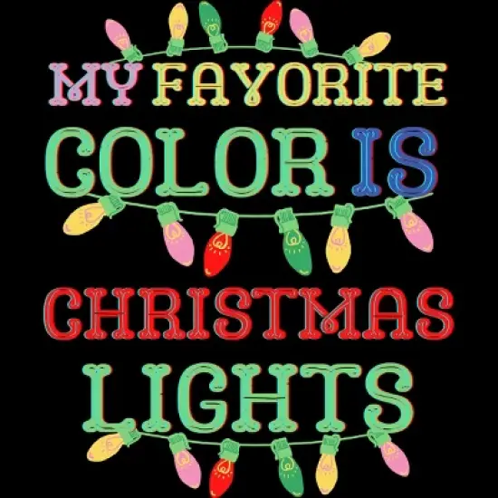 Junior's Design By Humans My Favorite Color Is Christmas Lights - Merry Christmas By SHOPP T-Shirt image {1}
