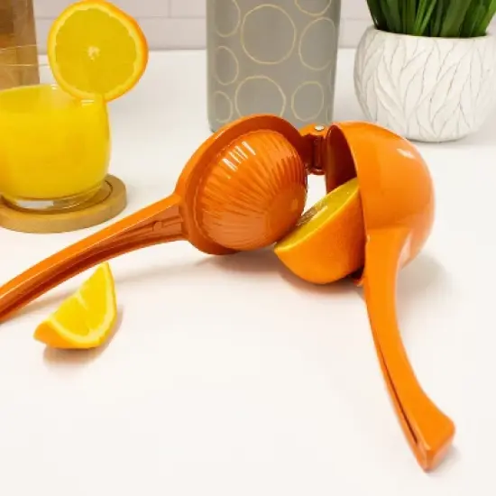 BergHOFF Cast Aluminum 2Pc Lime Squeezer 8" & 9", Green & Orange image {3}