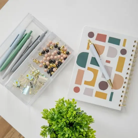 Martha Stewart Brody Set of 3 Stack and Slide Plastic Tray Office Desktop Organizers, 2- Small and 1-Medium image {3}