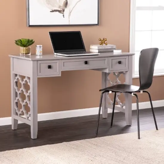 Sylmaer Writing Desk with Storage Gray - Aiden Lane image {3}