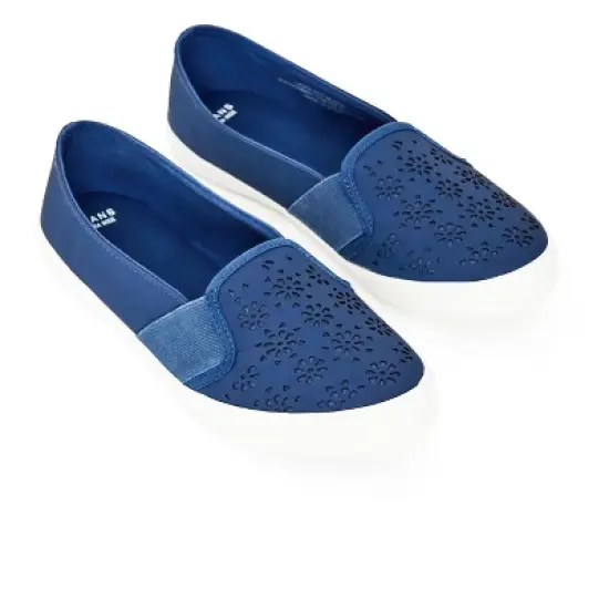 Women's WIDE FIT Laser Cut Skater - navy | EVANS image {5}
