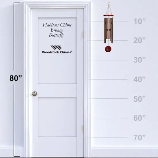 Woodstock Wind Chimes Signature Collection, Woodstock Habitats Chime, 26'' Bronze Butterfly Wind Chime HCBRB image {3}