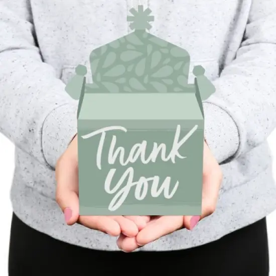 Big Dot of Happiness Sage Green Elegantly Simple - Treat Box Party Favors - Guest Party Favors Goodie Gable Boxes - Set of 12 image {6}