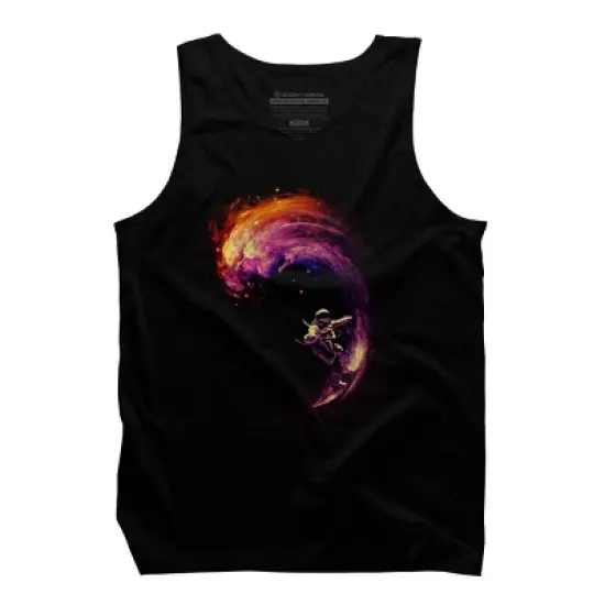 Men's Design By Humans Space Surfing By nicebleed Tank Top image {4}