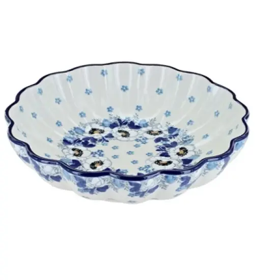 Blue Rose Polish Pottery 249 Ceramika Artystyczna Medium Scallop Dish image {6}