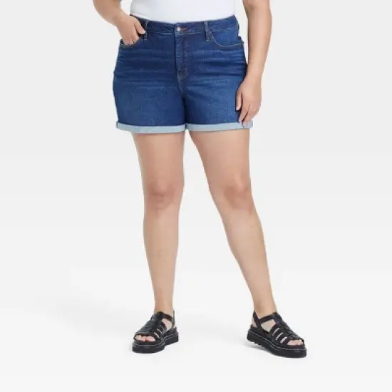Women's Plus Size Mid-Rise Jean Shorts - Ava & Viv&trade; image {3}