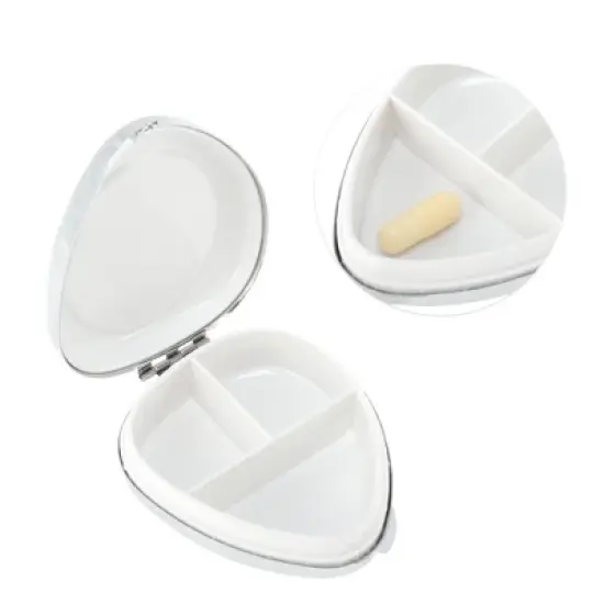 Unique Bargains 3 Compartments Pill Case Silver Tone 1 Pc image {2}