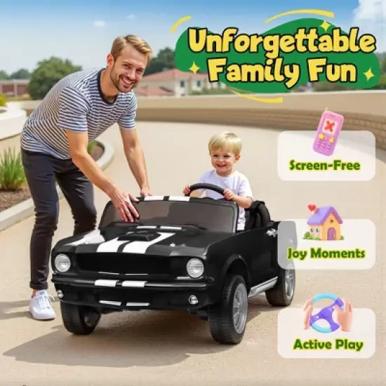 Joyracer Shelby 4WD 24 Volt Ride on Toys Cars for Kids, 2 Seats Electric Car with Remote Control, LED Lights, Music, Horn, Bluetooth, USB, Kids Gift image {7}