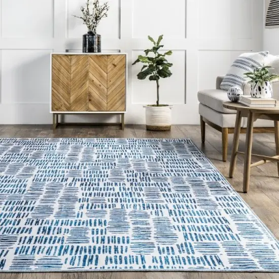 nuLOOM Mitzi Abstract Lines Machine Washable Area Rug image {7}