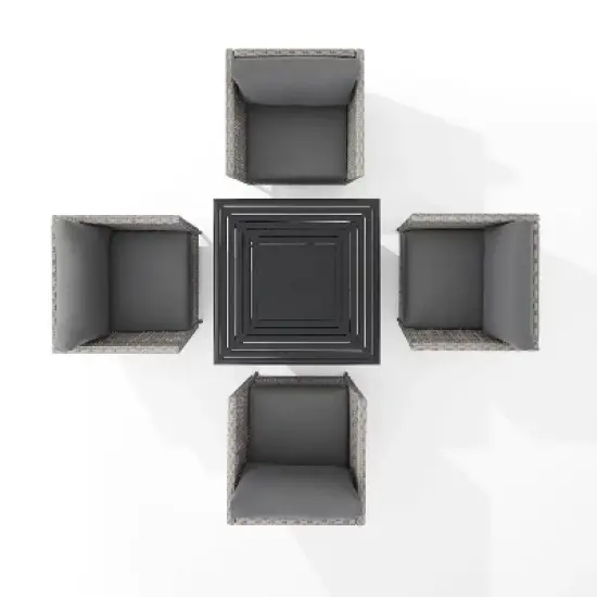 Richland 5pc Outdoor Wicker Conversation Set with Fire Table - Crosley image {8}