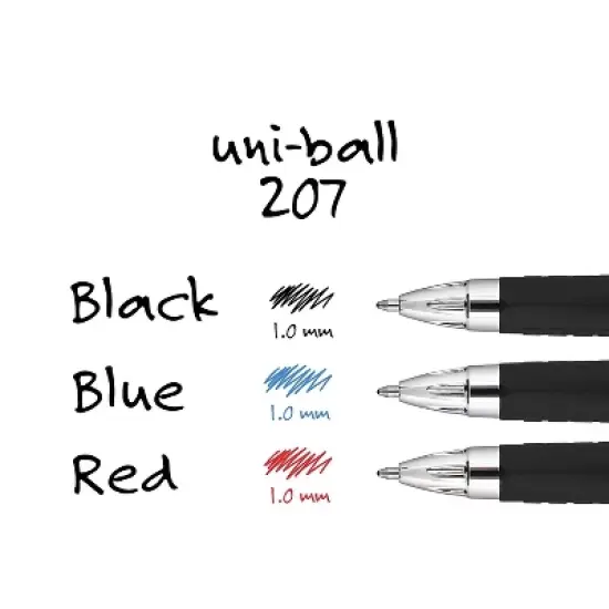 uni-ball 207 RT Retractable Gel Pens Bold Point Black Ink 344742 image {5}