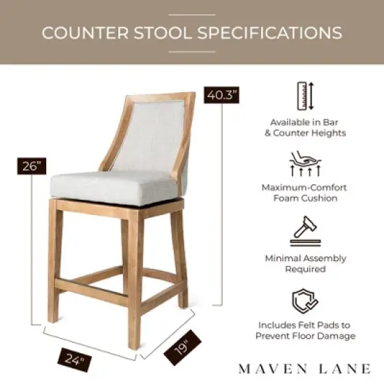 Maven Lane Vienna Swivel Kitchen Counter Stool image {4}