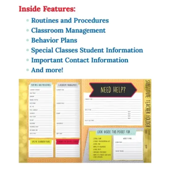 Carson Dellosa Education 6-pack Aim High Substitute Teacher Folder image {3}