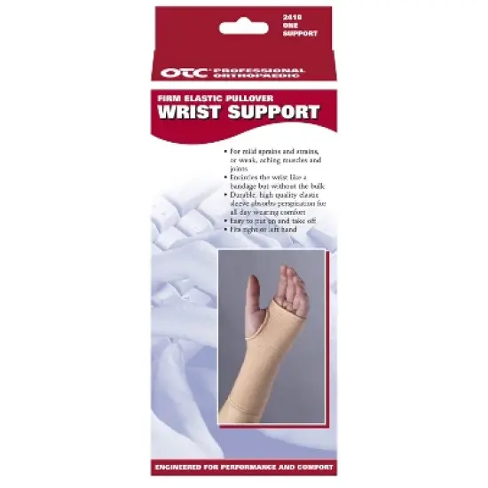 OTC Wrist Support, Pullover Gauntlet, Knit Elastic, Beige image {2}