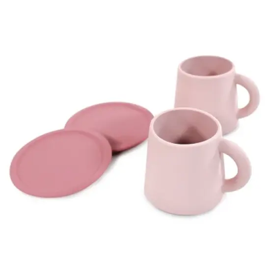Hudson Baby Infant and Toddler Silicone Toy Tea Set, Pink, One Size image {2}