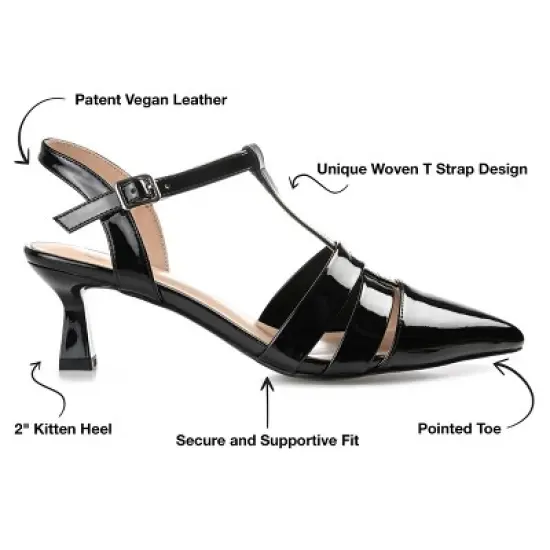 Journee Collection Womens Jazlynn Buckle Kitten Heel Pointed Toe Pumps image {7}