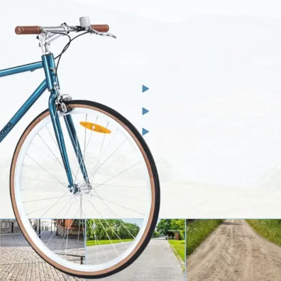 DSVIMOY Bicycles, Hybrid Bicycle with Single Speed, Bicycles for Men Women Adults, Commuter Bike with Adjustable Seat, Blue, 64.97"*24.41"*38.52" image {4}