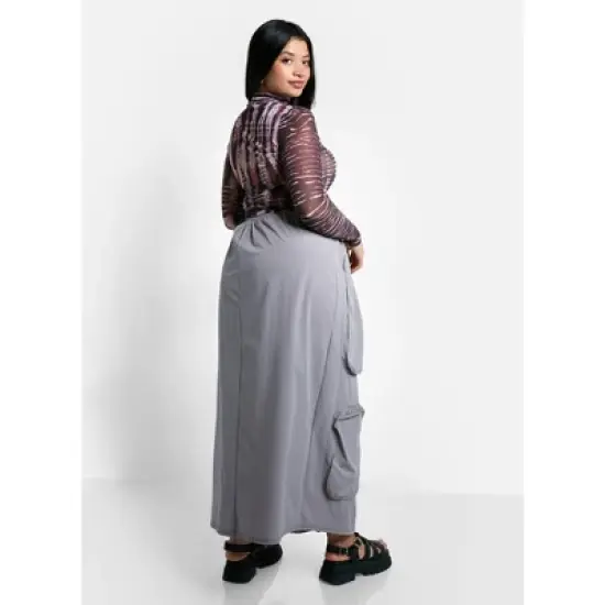 Rebdolls Women's Harley Nylon Cargo Maxi A Line Skirt image {3}
