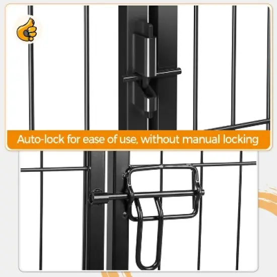 Yaheetech 8 Panels 47.5&Prime; Dog Playpen Panels Steel Dog Cat Exercise Barrier, Black image {4}