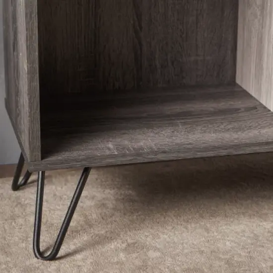 77" Imogen Modern Two-Toned Bookshelf Gray Oak - Christopher Knight Home image {3}