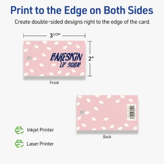 Avery Printable Rectangle Tags with Sure Feed Technology, 2" x 3-1/2", Matte Ivory Cardstock, Print-to-the-Edge, Laser/Inkjet, 80 Total image {5}