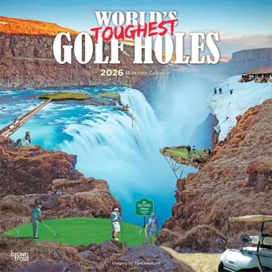 BrownTrout World's Toughest Golf Holes 2026 12"x24" Hanging Square Wall Calendar Plastic-Free image {9}