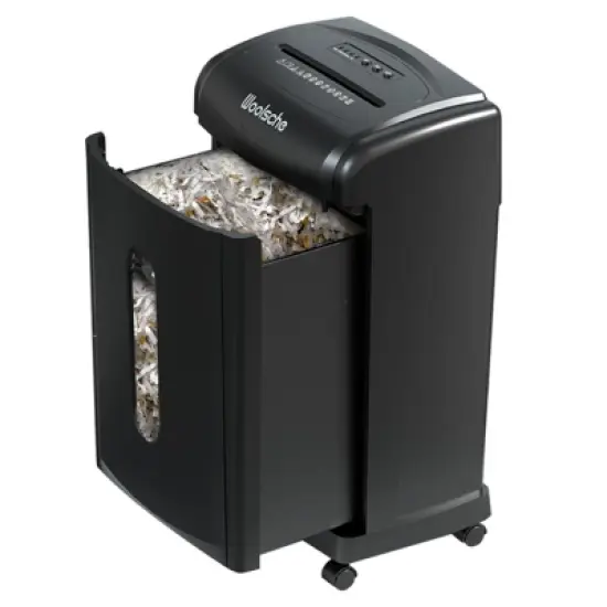 DOMETOUR Large Capacity Heavy Duty Document Shredder 19-Sheet Cross-Cut Paper/Credit Card Shredder with 7.93 Gallon Pullout Wastebasket & 4 Castor image {8}
