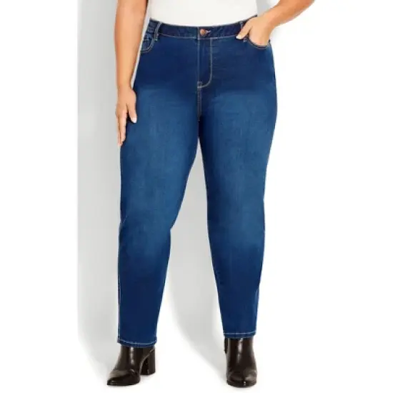 Women's Plus Size Butter Denim Straight Leg Jean Mid Wash - tall | AVENUE image {1}