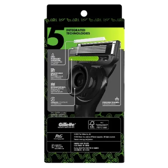 GilletteLabs Limited Black Men's 5 Blade Reusable Razor Handle with Refill and Case image {7}