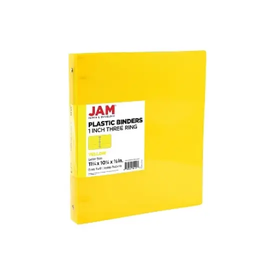 JAM Paper 1" 3-Ring Flexible Poly Binder Yellow (PB75239YE) image {5}