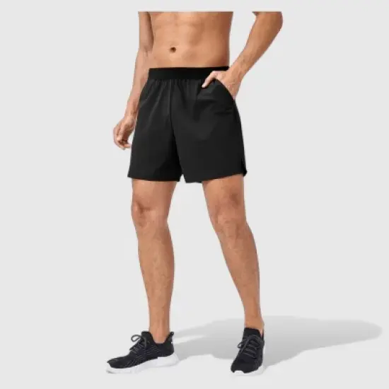 Anna-Kaci Active Men's Solid Color Pull-On Athletic Shorts with Elastic Waistband Lightweight Quick Dry Fabric image {2}