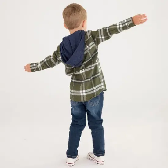 RuggedButts Oliver Plaid Hooded Button Down Shirt image {3}