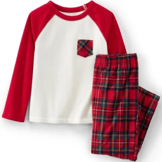 Lands' End Kids Long Sleeve Pocket Fleece Pajama Set image {4}