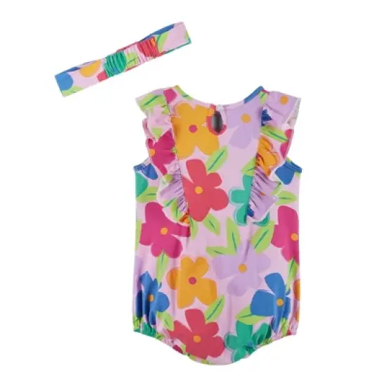 Andy & Evan  Infant Girls Floral Bubble Set image {2}