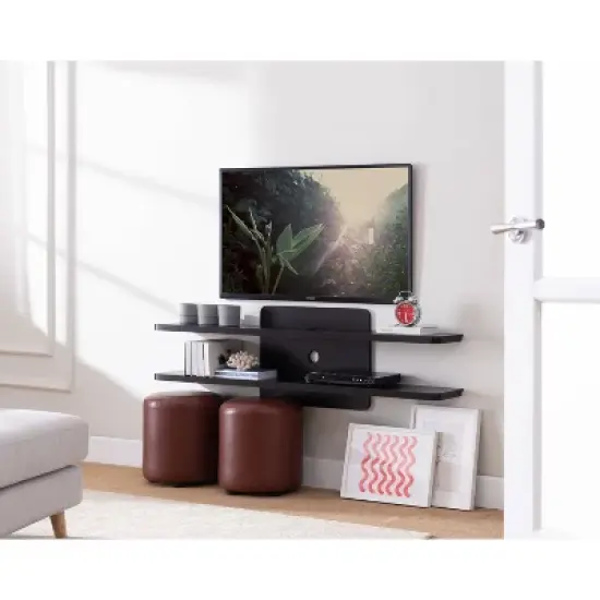 Mater 2 Tiers Open Shelves Floating Console Fits Tv's Up To 65" - HOMES: Inside + Out image {4}