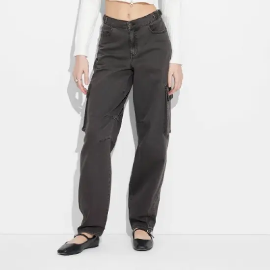 Women's Mid-Rise Barrel Cargo Pants - Wild Fable&trade; image {1}