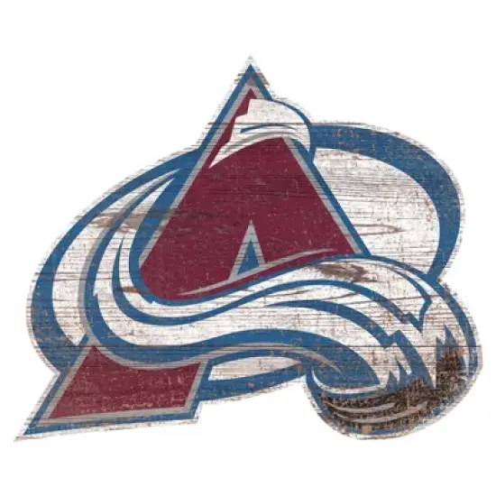 NHL Colorado Avalanche Distressed Logo Cutout Sign image {1}