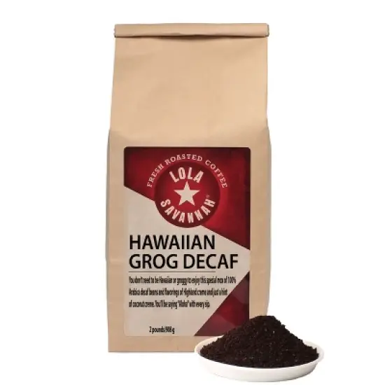 Lola Savannah Hawaiian Grog Ground Decaf Coffee - 32oz image {1}