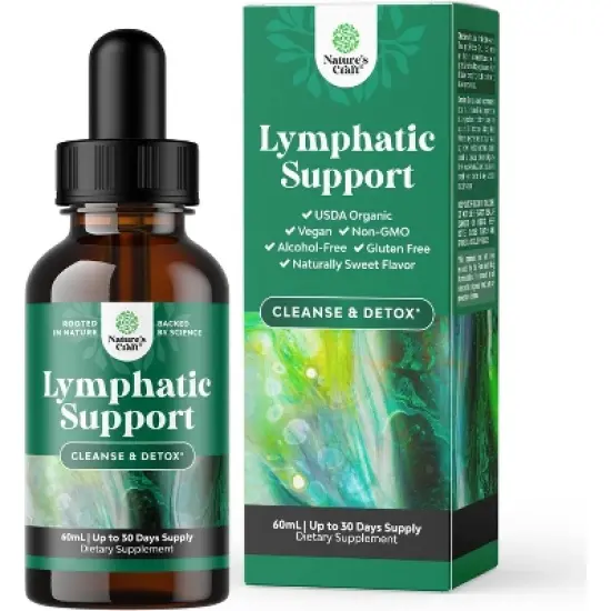 Organic Lymphatic Drainage Drops, Lymphatic Cleanse & Immune Support Supplement with Echinacea Goldenseal & Red Clover Extract, Nature's Craft, 60mL image {8}