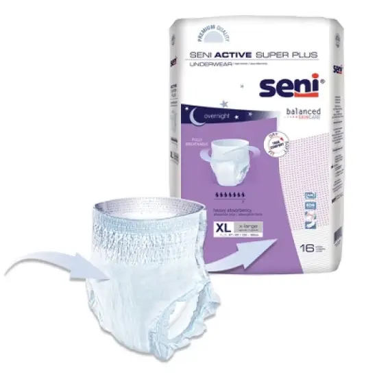 Seni Active Super Plus Incontinence Underwear, Overnight Absorbency, Unisex image {1}
