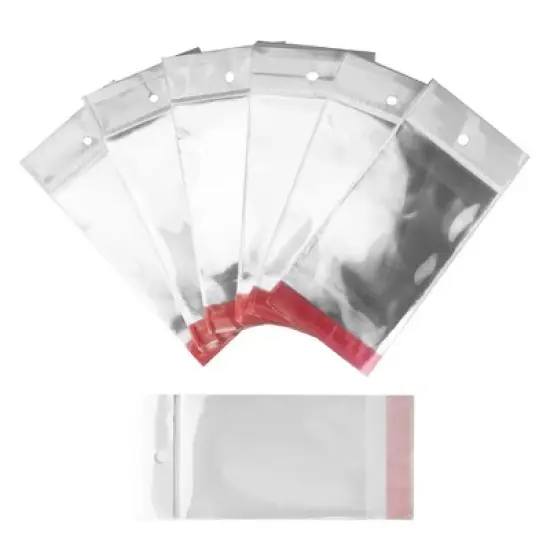 UOFFICE Pack of 1,000 Clear Resealable Cellophane Bags 3.1" x 3.9" with Hanging Header image {11}