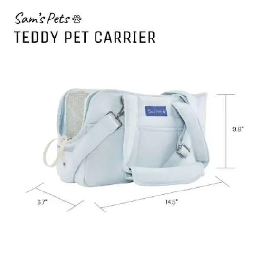Teddy 14.5'' Dog & Cat Carrier Bag in Light Blue image {5}
