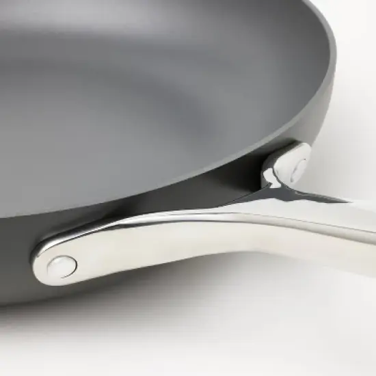 12" Nonstick Hard Anodized Aluminum Frypan with Cover Dark Gray - Figmint&trade; image {3}